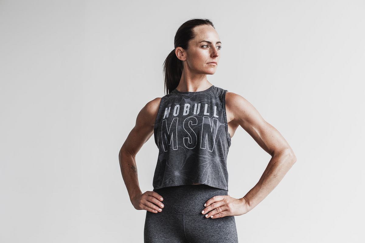 Nobull Muscle (Madison) Women\'s Tank Tops Grey | Australia (GU9143)